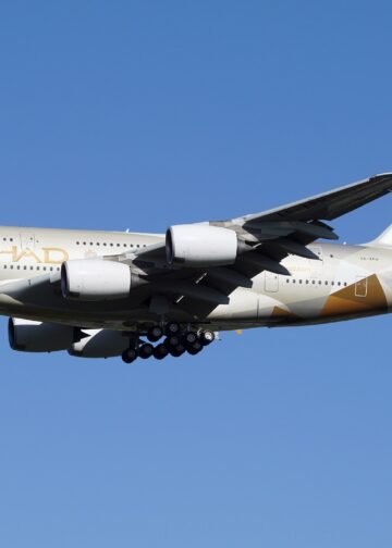 Etihad Airways A380 Departing from London - Heathrow