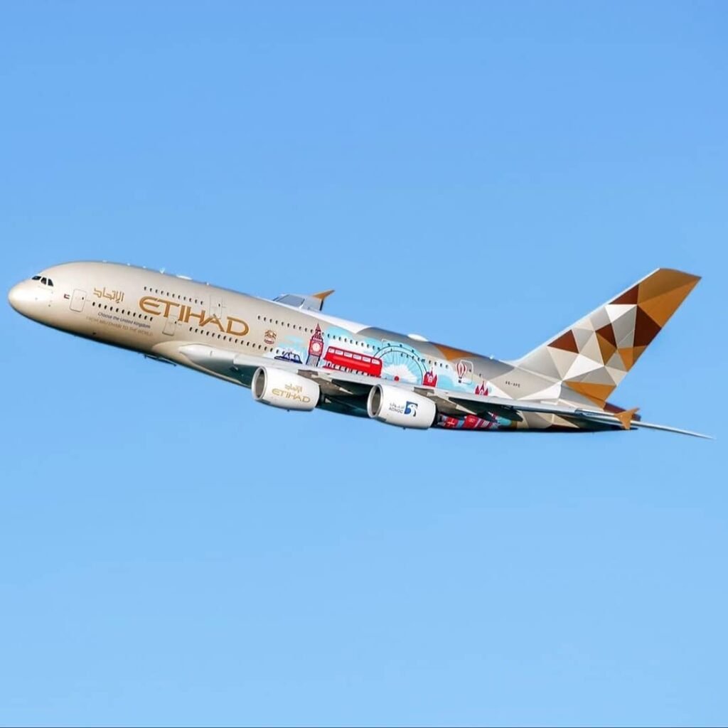 Etihad Airways Airbus A380 Takeoff