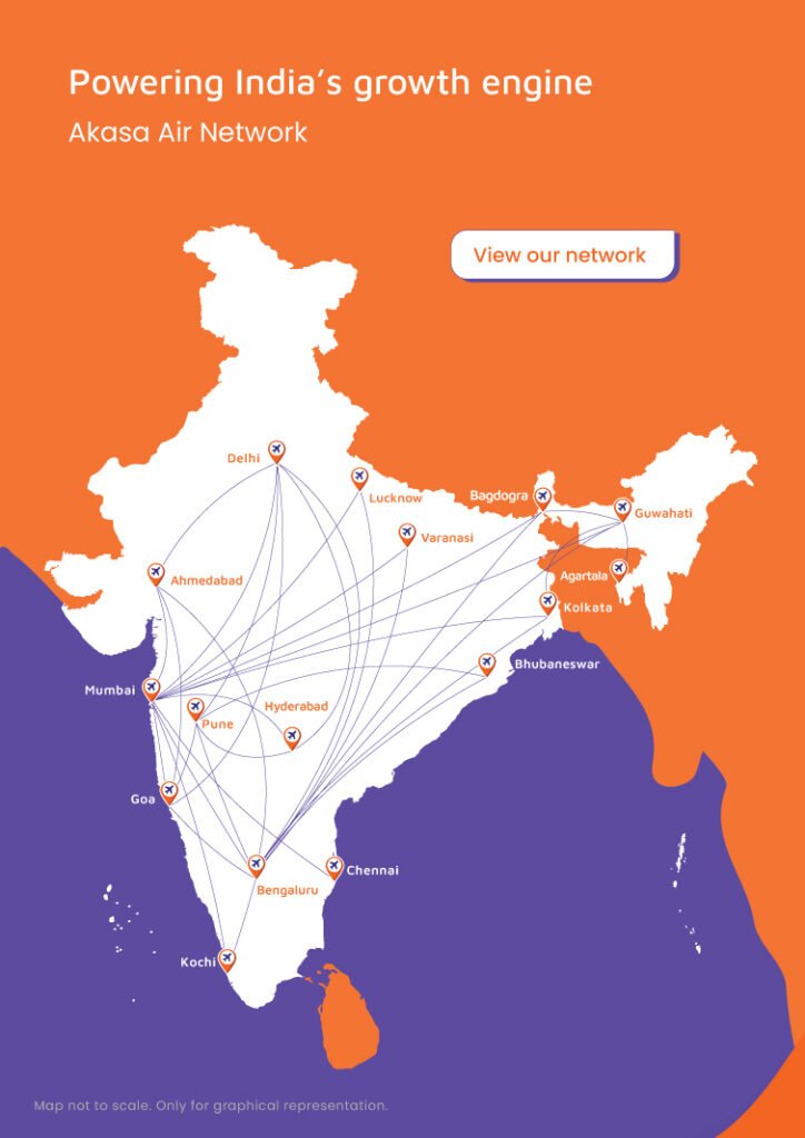 Akasa Air Destinations Map