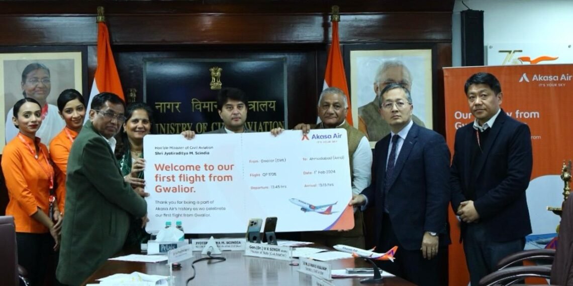 Akasa Flight Inauguration at Gwalior Airport