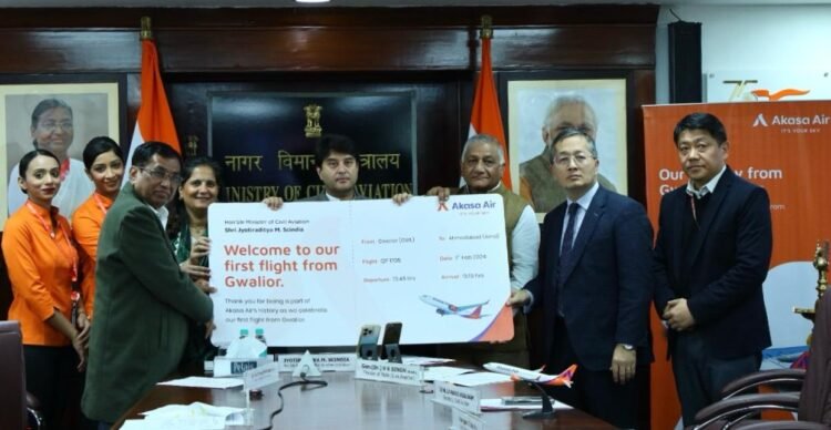 Akasa Flight Inauguration at Gwalior Airport