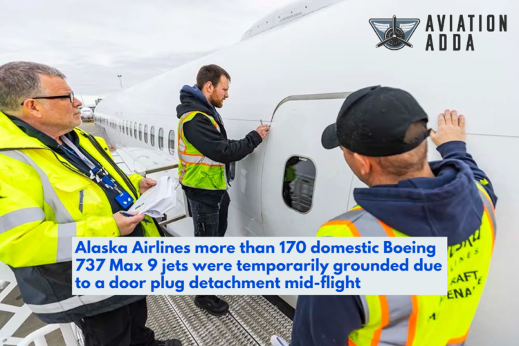 Alaska Airline Boeing 737 Max 9 Door Plug inspection
