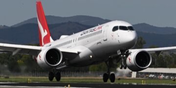 Qantas A220 Departing From Melbourne